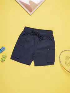 Purple United Kids Boys Mid-Rise Cotton Casual Shorts