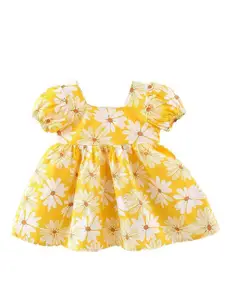 StyleCast x Revolte Floral Print Puff Sleeve Fit & Flare Dress