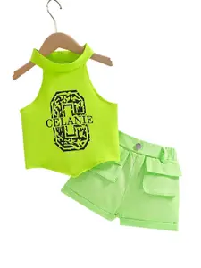 StyleCast x Revolte Girls Printed Halter Neck Top with Shorts