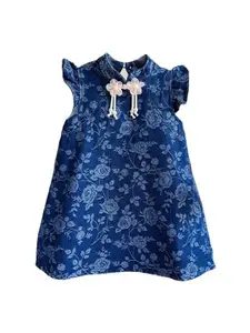 StyleCast x Revolte Floral Print Applique A-Line Maxi Dress