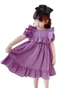 StyleCast x Revolte Girls  Flutter Sleeve Layered Fit & Flare Dress