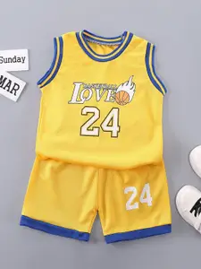 StyleCast x Revolte Boys Yellow & Blue Printed T-shirt with Shorts