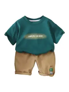 StyleCast x Revolte Boys Printed Round Neck Short Sleeves T-shirt With Shorts