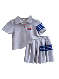 StyleCast x Revolte Girls Striped Pure Cotton Top with Skirt