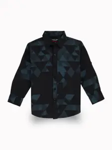 Gini and Jony Boys Geometric Printed Spread Collar Casual Shirt