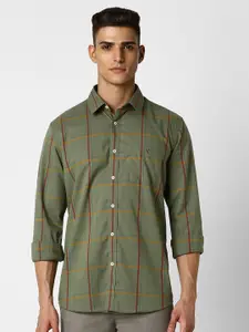 Van Heusen Sport Men Slim Fit Windowpane Checks Pure Cotton Casual Shirt