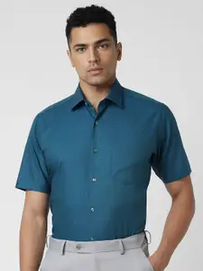 Van Heusen Men Micro Ditsy  Printed Spread Collar Formal Shirt