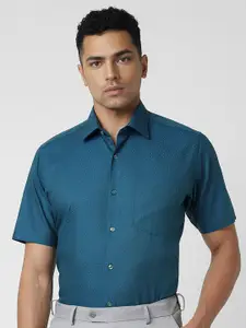 Van Heusen Men Micro Ditsy Printed Spread Collar Formal Shirt