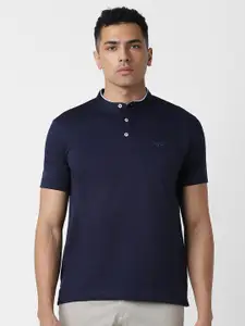 Van Heusen Sport Men Solid Mandarin Collar T-shirt