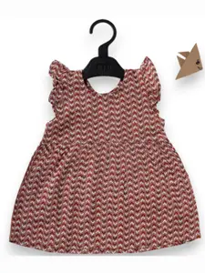 BAESD Print Flutter Sleeve Organic Cotton A-Line Dress