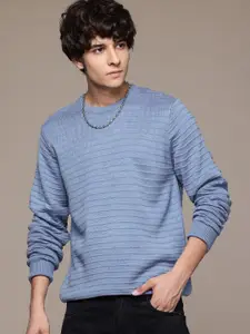 The Roadster Life Co. Self-Design Striped Pullover Sweater