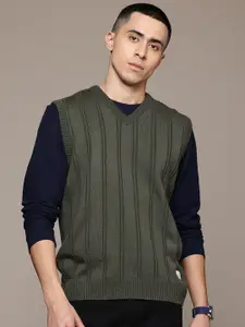 The Roadster Lifestyle Co. Self-Striped Sweater Vest