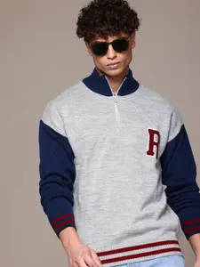 The Roadster Lifestyle Co. Contrast Sleeves Acrylic Pullover