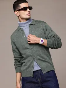 The Roadster Lifestyle Co. Spread Collar Acrylic Cardigan