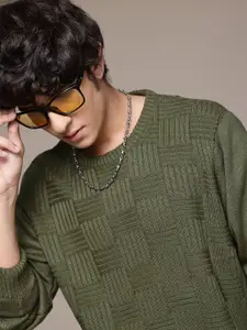 The Roadster Life Co. Self-Design Checked Pullover Sweater