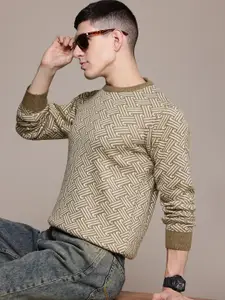 The Roadster Lifestyle Co. Geometric Pattern Pullover