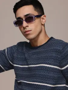 The Roadster Lifestyle Co. Acrylic Self-Striped Pullover