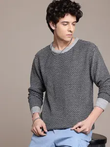 The Roadster Lifestyle Co. Self-Striped Pullover