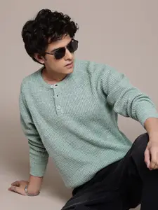 The Roadster Lifestyle Co. Men Ribbed Acrylic Pullover