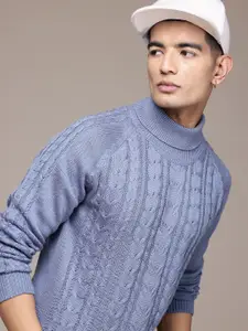 The Roadster Lifestyle Co. Men Cable Knit Acrylic Pullover