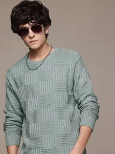 The Roadster Lifestyle Co. Men Checked Acrylic Pullover