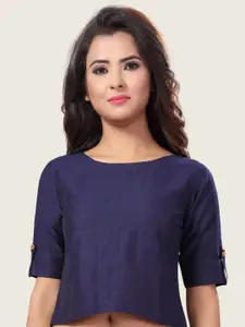 Studio Shringaar Cotton Boat Neck Short Sleeve Saree Blouse