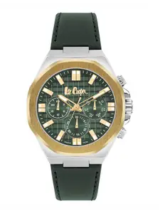 Lee Cooper Men Brass Printed Dial & Leather Digital Multi Function Watch-LC07983.277