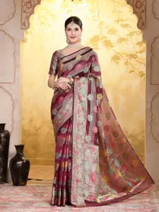 Stylum Woven Design Zari Organza Banarasi Saree
