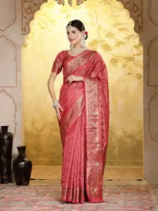 Stylum Woven Design Zari Organza Banarasi Saree