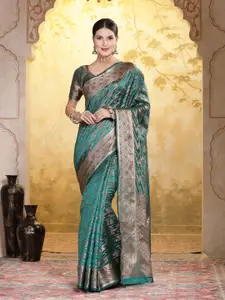 Stylum Woven Design Zari Organza Banarasi Saree