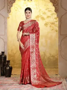 Stylum Woven Design Zari Organza Banarasi Saree