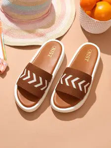 GNIST Textured Open Toe Flatform Heels