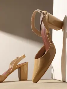 GNIST Pointed Toe Block Heeled Pumps