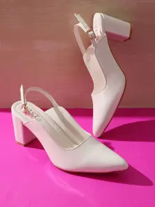 GNIST Pointed Toe Block Heeled Pumps