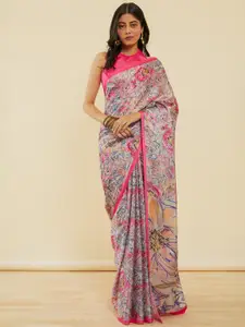 Soch Floral Pure Crepe Saree