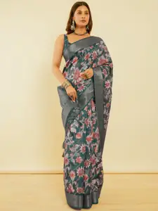 Soch Ethnic Motifs Printed  Zari Chanderi Saree