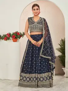 CHANSI Embroidered Thread Work Ready to Wear Lehenga & Blouse With Dupatta