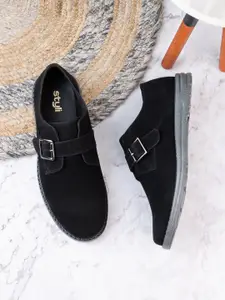 Styli Men Belt Buckle Detail Monk Shoe