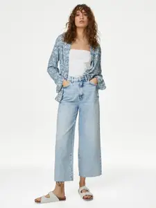 Marks & Spencer Floral Printed Longline Casual Shirt