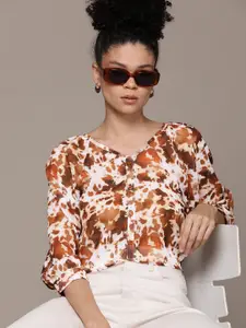 Roadster Women Sheer Printed Casual Shirt
