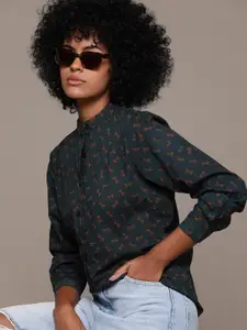 Roadster Printed Cotton Cambric Casual Shirt