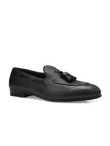 ROSSO BRUNELLO Men Textured Leather Formal Slip on Shoes