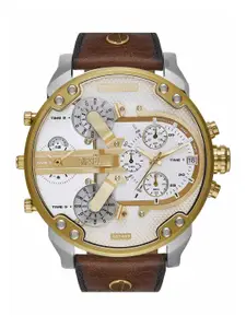 DIESEL Mr. Daddy 2.0  Men Dial & Leather Textured Straps Analogue Chronograph Watch DZ7483