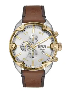 DIESEL Spiked Men Embellished Dial & Leather Straps Analogue Watch DZ4665