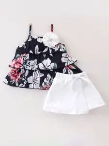 CrayonFlakes Girls Printed Top With Shorts