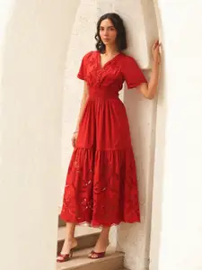 Style Island V-Neck Floral Cotton Casual Maxi Dress