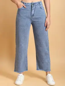 LIVE OK Women Boyfriend Fit High-Rise Light Fade Stretchable Jeans