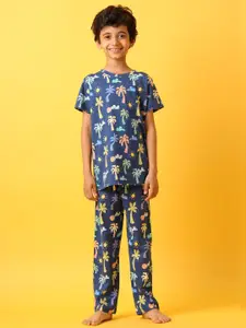 Anthrilo Boys Printed T-shirt With Pyjamas
