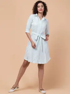 BAESD Striped Regular Sleeves Shirt Dress