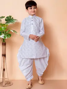 BAESD Boys Embroidered Regular Sequinned Kurta & Patiala